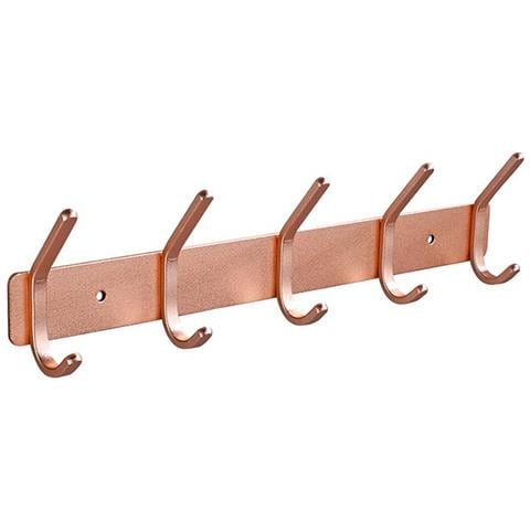 Appendiabiti Da Porta - 5 Ganci Doppi (senza Chiodi/foratura) Pinkgold - Foto 1