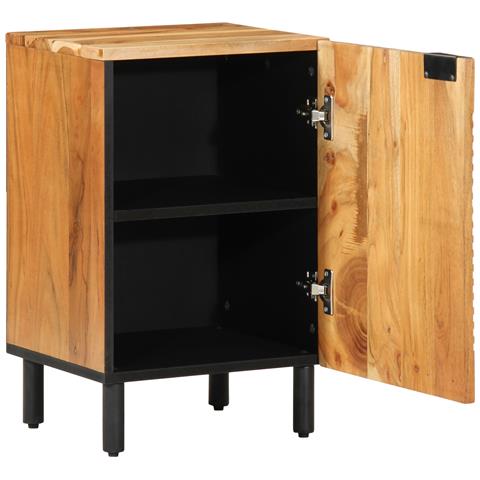 Armadio da bagno 38x33,5x58 cm in legno massello di acacia - Foto 1