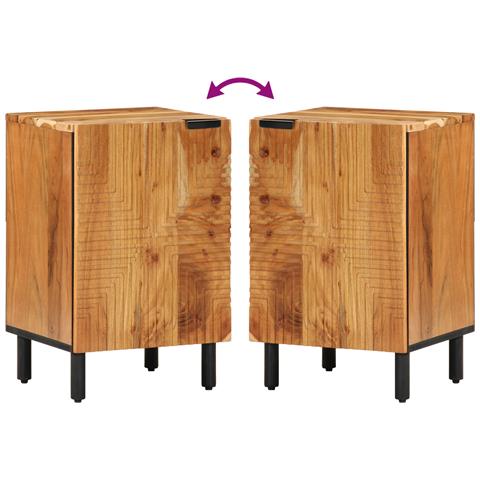 Armadio da bagno 38x33,5x58 cm in legno massello di acacia - Foto 9