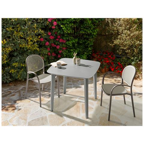 Tavolo Da Pranzo Da Giardino Sorico 86 Cm 86 Cm Grigio - Foto 1