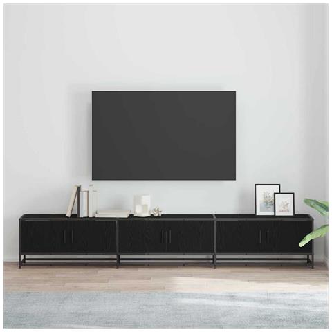 Mobile TV Rovere nero 240 x 35 x 41 cm Legno multistrato - Foto 2