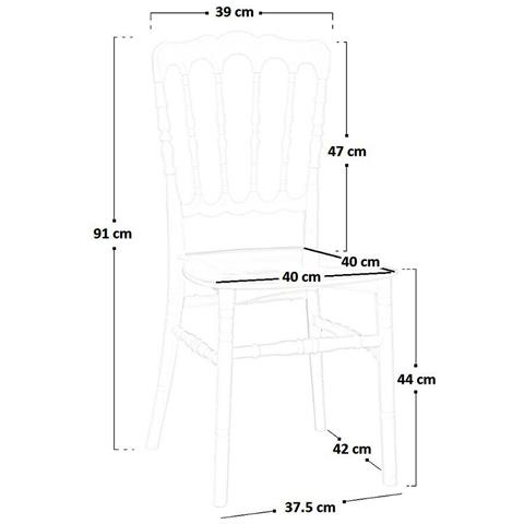 Sedia Napoleon In Plastica Polipropilene Colore Bianco Modello Rinforzat - Foto 2