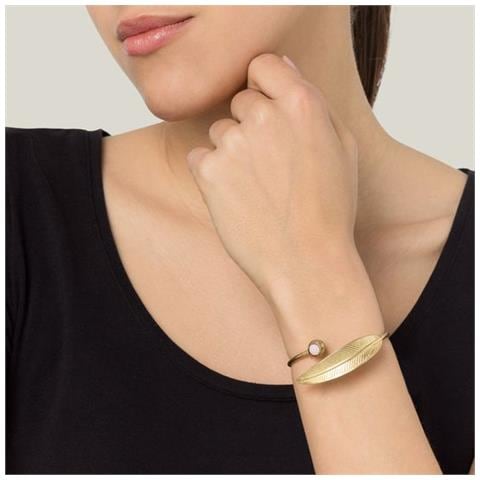 Bracciale Con Piume E Cristalli Di Alabastro Rosa - Foto 2