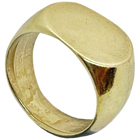 Anello Con Sigillo Ovale In Oro, Misura 15 - Foto 1