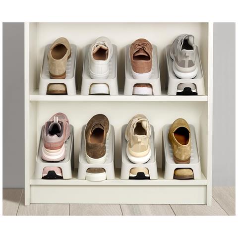 Organizzatore Compatto Per Scarpe Shoe In Sei Pezzi Colore Naturale Design Impilabile Materiale Resistente Salvaspazio Ideale Per Conservare Scarpe E Accessori - Foto 6