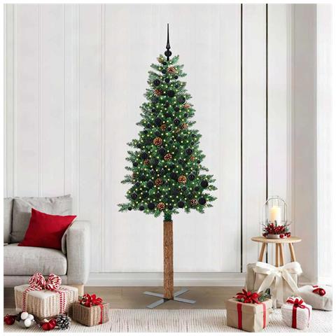 Albero di Natale snodato con 300 LED con supporto Verde 210 cm - Foto 2