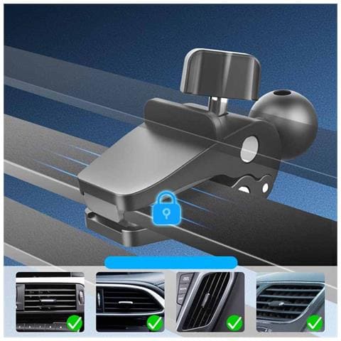 Supporto Auto Universale Per Bocchetta D'aria Nera Con Rotazione A 360° - Foto 2