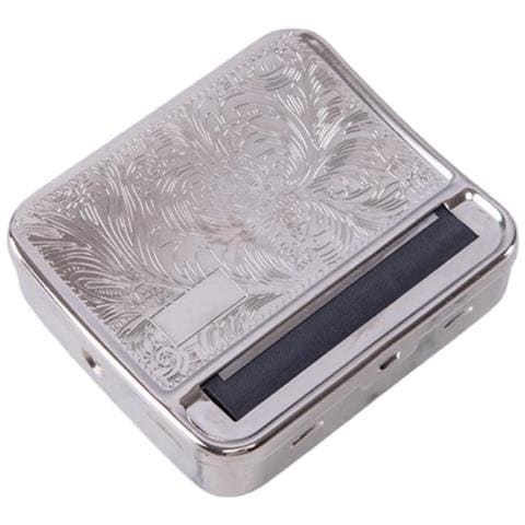 Portasigarette In Metallo Argento 78mm - Scatola Manuale Regolabile - Foto 1