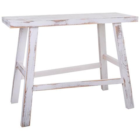 Sgabello In Legno Bianco 70x25x50h Cm - Foto 1