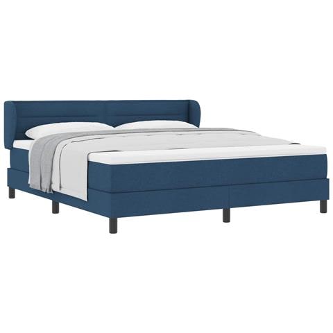 Letto a molle con materasso Blu 180 x 200 cm Tessuto - Foto 1