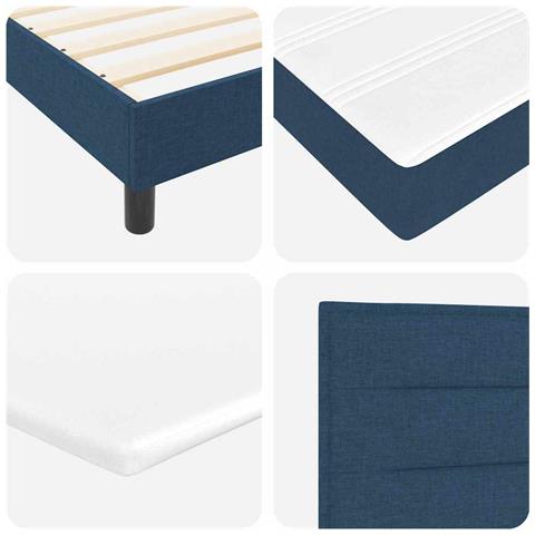 Letto a molle con materasso Blu 180 x 200 cm Tessuto - Foto 9