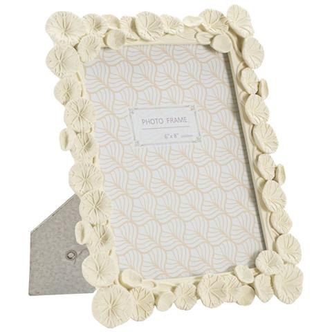 Cornice Portafoto Lotus In Resina Crema Con Fiori Di Loto 15x20 - Foto 1