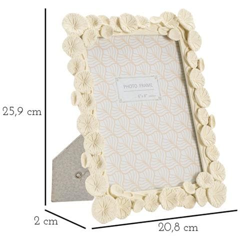 Cornice Portafoto Lotus In Resina Crema Con Fiori Di Loto 15x20 - Foto 6