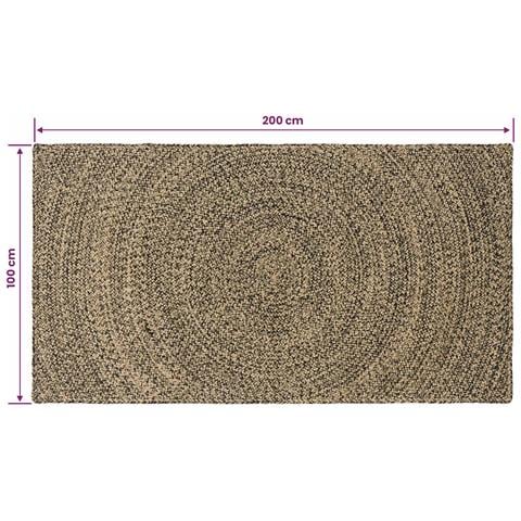 Tappeti per area Naturale e Nero 100 x 200 cm Juta - Foto 8