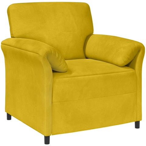 Divano 1 posto Giallo 88 x 83 x 95 cm Velluto - Foto 1