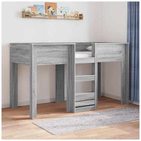 Letto a Castello per Bambini Grigio Sonoma 75 x 190 cm - Foto 2