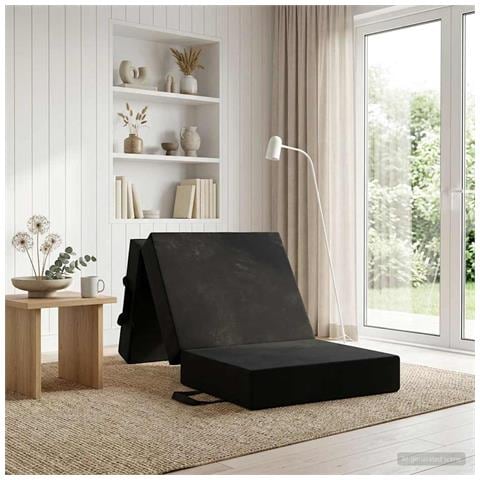 Divano Letto Pieghevole 75 x 67 x 45 cm Nero - Foto 2