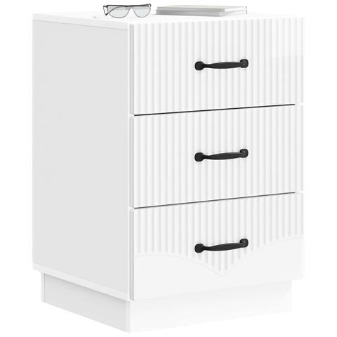 Armadio da Notte con cassetto Bianco Lucido 43 x 41 x 63,5 cm - Foto 2