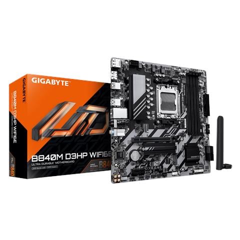 B840M D3HP WIFI6E Scheda Madre - CPU AMD Ryzen 9000, VRM a 8+2+2 fasi, fino a 8200 MHz DDR5 (O.C.), 2× M. 2 PCIe 4.0, Wi-Fi 6E, LAN 1 GbE, USB 3.2 Gen 2 - Foto 1
