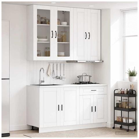 Unità Cucina PORTO 4 pcs Bianco Legno ingegnerizzato - Foto 2