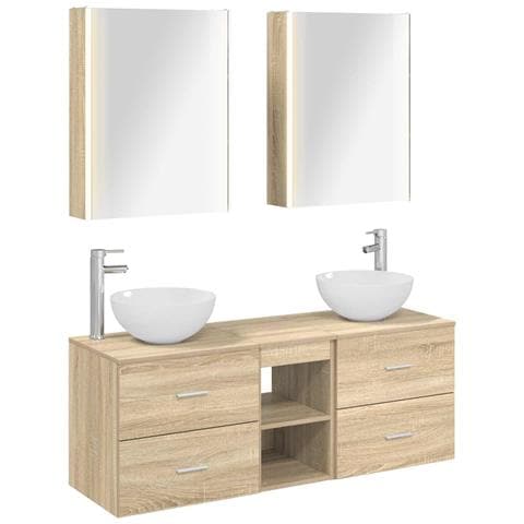 Set di mobili per il bagno 5 pcs Rovere Sonoma - Foto 1