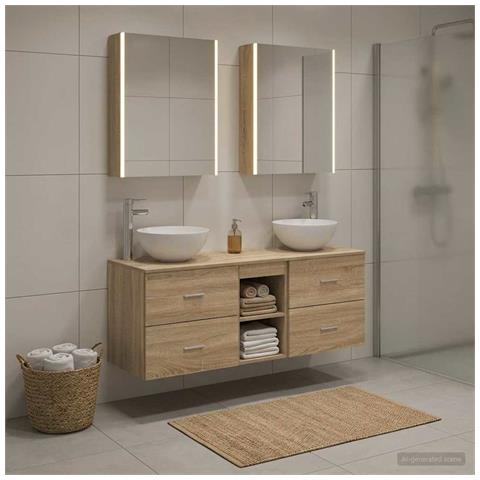 Set di mobili per il bagno 5 pcs Rovere Sonoma - Foto 2