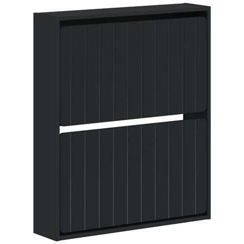 Mobiletto per Scarpe da Muro ZWOLLE 71 x 17 x 86 cm Nero - Foto 1