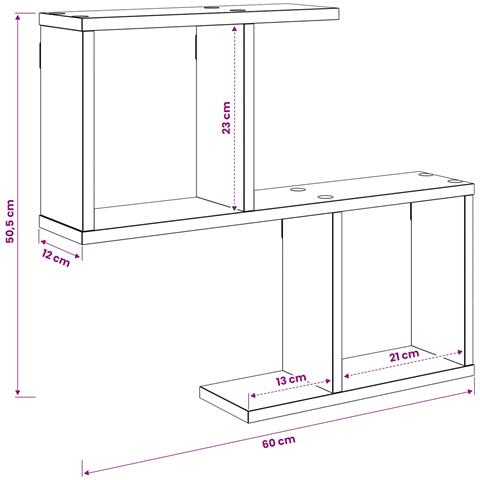 Scaffale da parete Bianco 60 x 12 x 50,5 cm - Foto 9