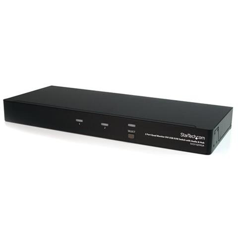 Switch KVM USB DVI Dual Link 2 porte Quad Monitor con audio e hub - Foto 1