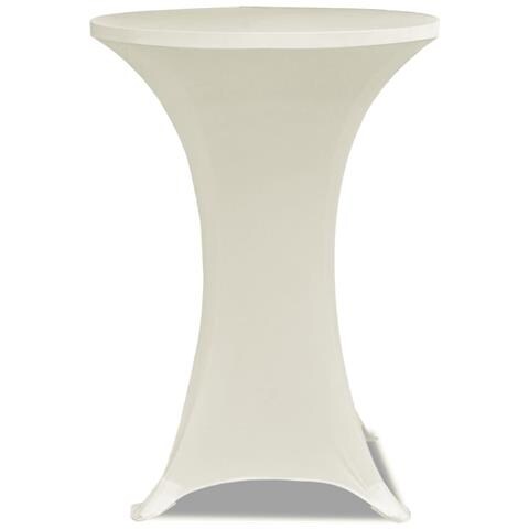Copritavolo ?60 Cm Crema Tessuto Elasticizzato 2 Pezzi - Foto 2