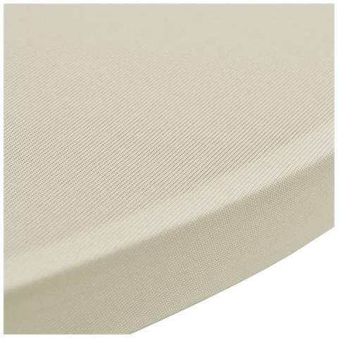 Copritavolo ?60 Cm Crema Tessuto Elasticizzato 2 Pezzi - Foto 4