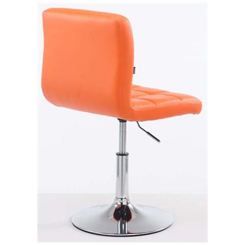 Set 2 Sedie Lounge Design Palma V2 I Coppia Sedie Sgabello Girevoli E Imbottite In Similpelle Trapunta I Sgabelli Regolabili 41-55 CM Arancione - Foto 5