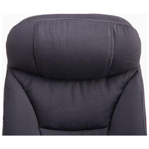 Sedia Ufficio Troy con Braccioli in Tessuto I Poltrona Relax con Poggiapiedi Estraibile I Sedia Poltrona Ergonomica Carico Max 160 kg Nero - Foto 5