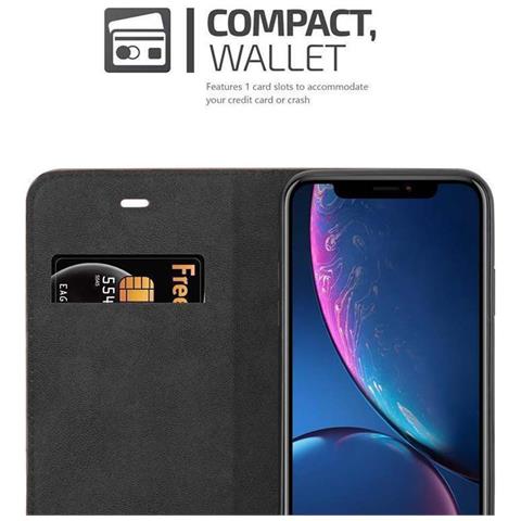 Custodia Compatibile Con Apple Iphone Xr In Nero Di Notte - Coperchio Protettiva Con Chiusura Magnetica, Funzione Stand E Tasca Per Le Carte - Foto 10