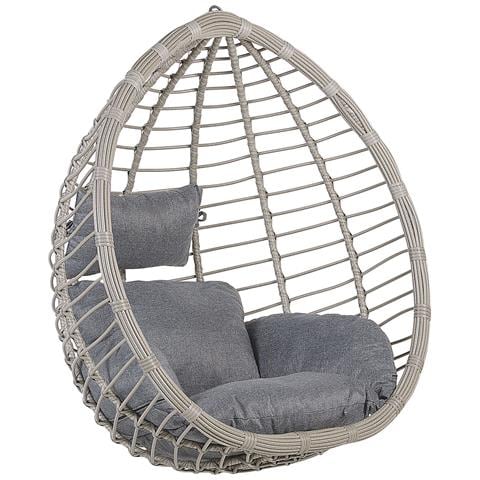 Poltrona Sospesa In Rattan Grigio Tollo - Foto 12