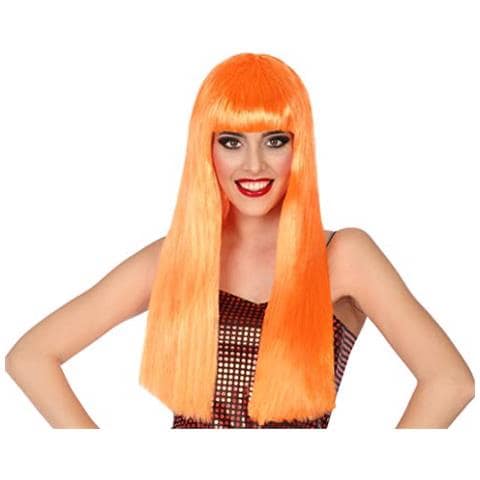 --39779 - Parrucca -39779 - Liscia Parrucca Lunga 60 Cm, Con Frange, Colore: Arancione (39779) - Foto 1