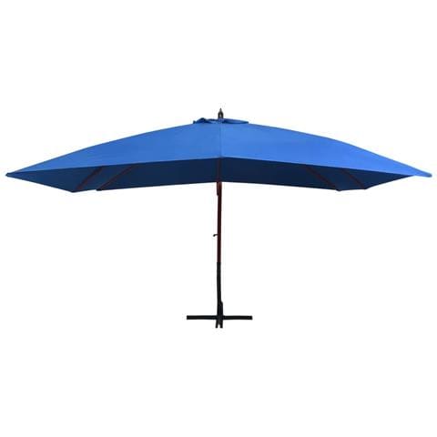 Ombrellone a Sbalzo con Palo in Legno 400x300 cm Blu - Foto 2