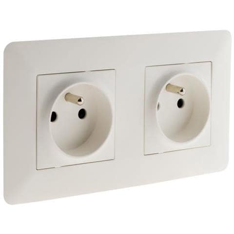 Presa Doppia Precablata - 2p + T 16a - Bianco - Foto 1