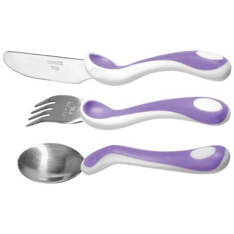 Eat like a pro! Set di posate per bambini Viola, Bianco Polipropilene (PP), Acciaio inox, Elastomero Termoplastico (TPE) - Foto 2