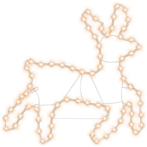 Figura Renna Natalizia con 72 LED Bianco Caldo 57x55x4,5 cm - Foto 1