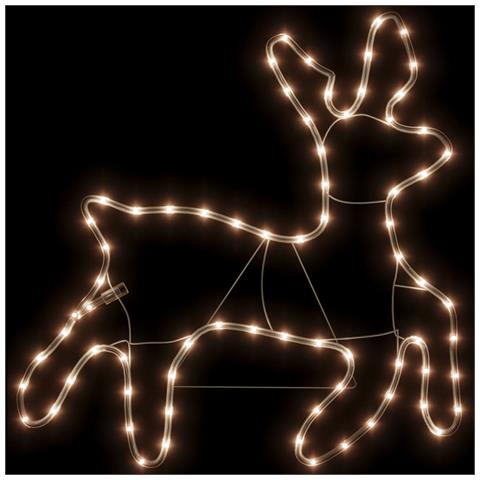 Figura Renna Natalizia con 72 LED Bianco Caldo 57x55x4,5 cm - Foto 5