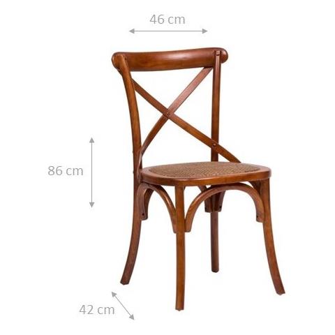 Sedie Sala Da Pranzo Legno Massello 86x42x46 Cm - Sedia Cucina E Soggiorno In Rattan - Sedie In Legno Da Esterno E Interno - Sedia Rustica - Foto 4