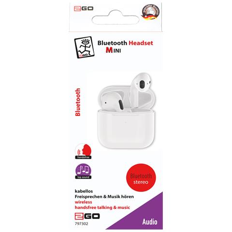 TWS Mini Auricolare Wireless In-ear Musica e Chiamate Bluetooth Bianco - Foto 2