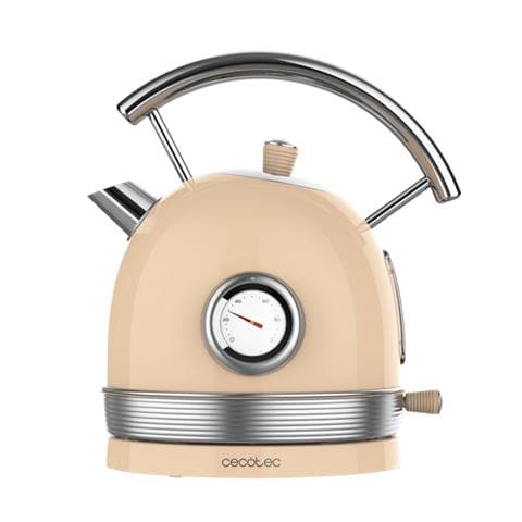 Bollitore ThermoSense 420 Beige Chiaro 2200W - Capacità 1,8L - Acciaio Inossidabile - Filtro anticalcare - Base con rotazione a 360º - Indicatore temperatura - Stile vintage - Foto 1