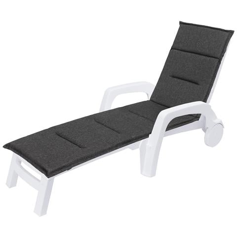 Cuscino Per Lettino Da Giardino, Facile Da Montare, Fodera Per Cuscino Per Lettino Da Giardino, Cuscino Per Sedia A Sdraio - Lunghezza 182 Cm, Larghezza 42 Cm - Nero - Foto 1