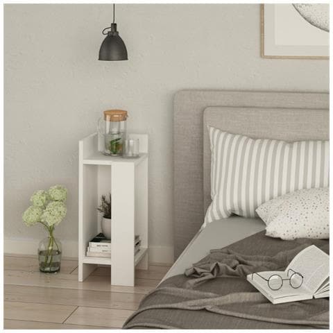 Tavolino Comodino Di Design Elos Bianco 25x25x60h Sinistro - Foto 1