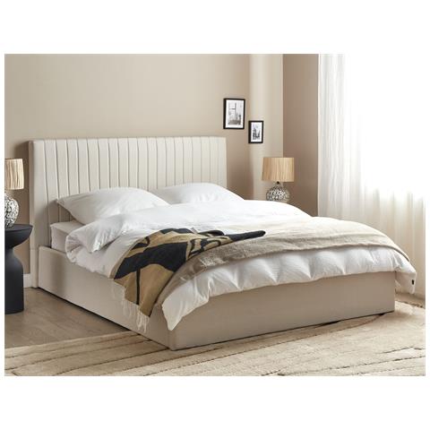 Letto Contenitore Tessuto Beige 160 X 200 Cm Vion - Foto 1