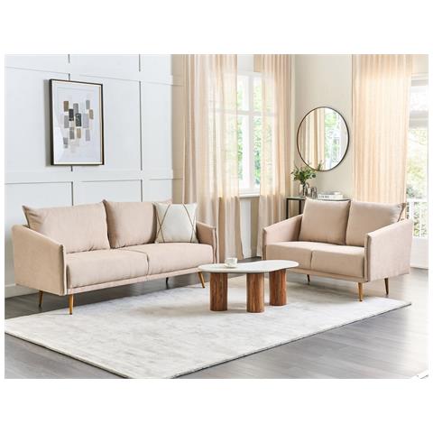 Set Da Salotto 5 Posti Maura Velluto Beige - Foto 1