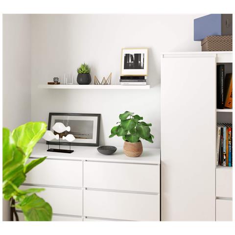 Mensola a muro PS5, 100x20x3,2 cm, Colore Bianco - Foto 4