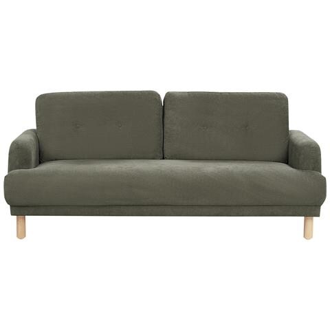 Divano 3 Posti Velluto A Coste Verde Scuro Tuve - Foto 7